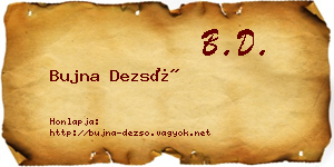 Bujna Dezső névjegykártya