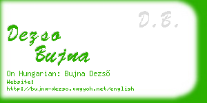 dezso bujna business card